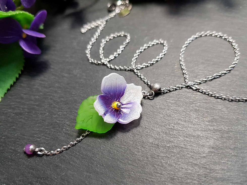 Miniature : Collier lovely flower "pensée ou violette" - 3285