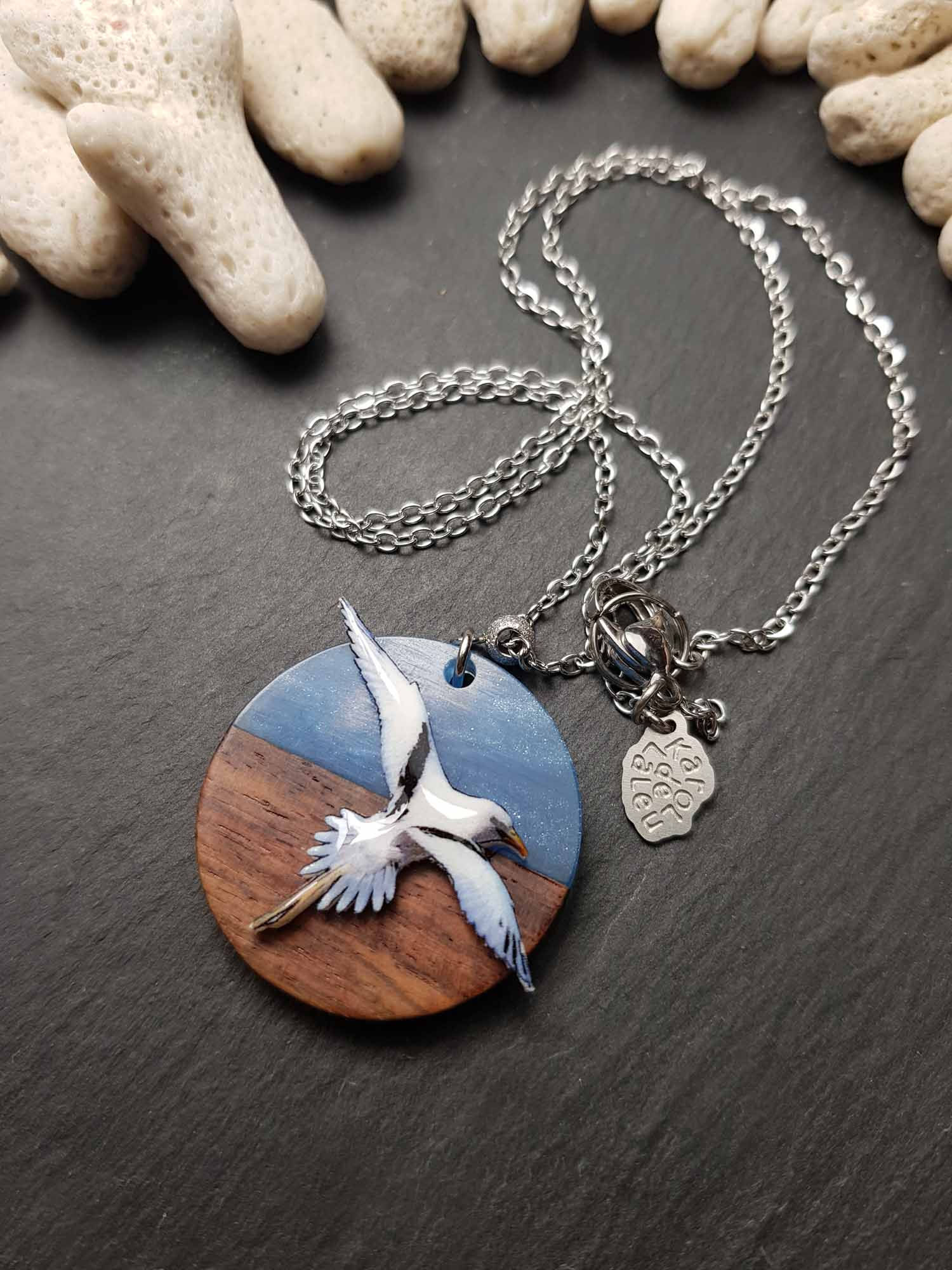 Collier "Le Paille-en-queue entre ciel et terre" - 3582C