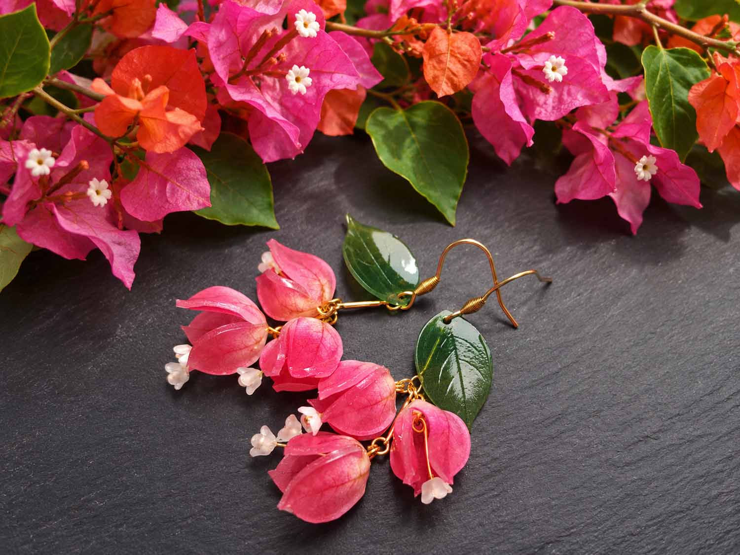 Boucles IMPOSANTES "Superbes bougainvilliers" -3672