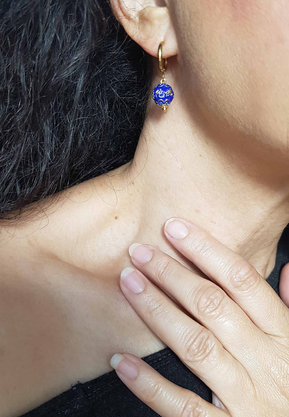 Miniature : Boucles mini créoles perles cloisonnées AU CHOIX - 3668