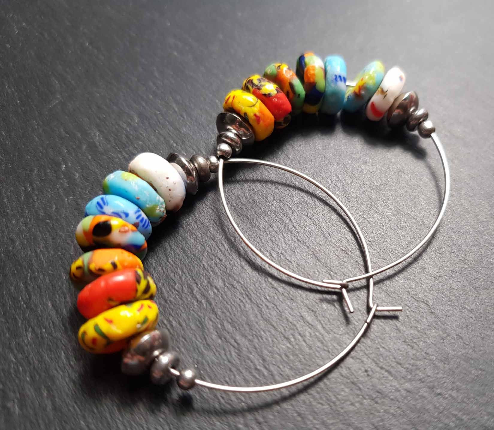 Créoles fils originales "African beauties" - 3165