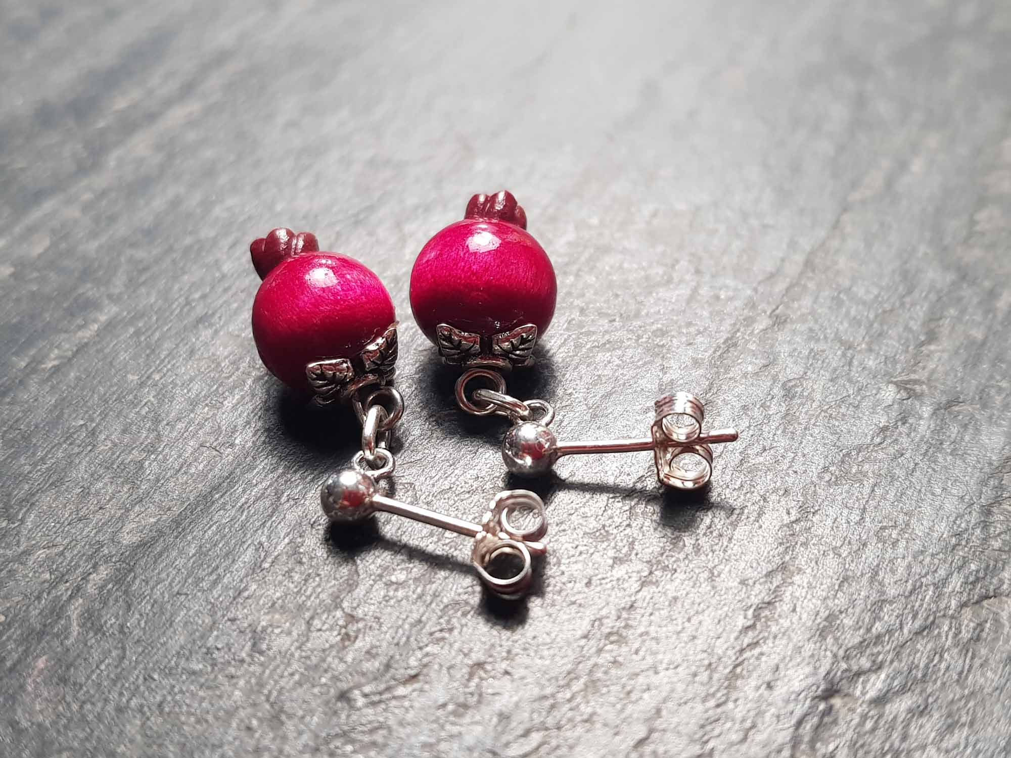 Clous d'oreilles argent 925, mini goyaviers