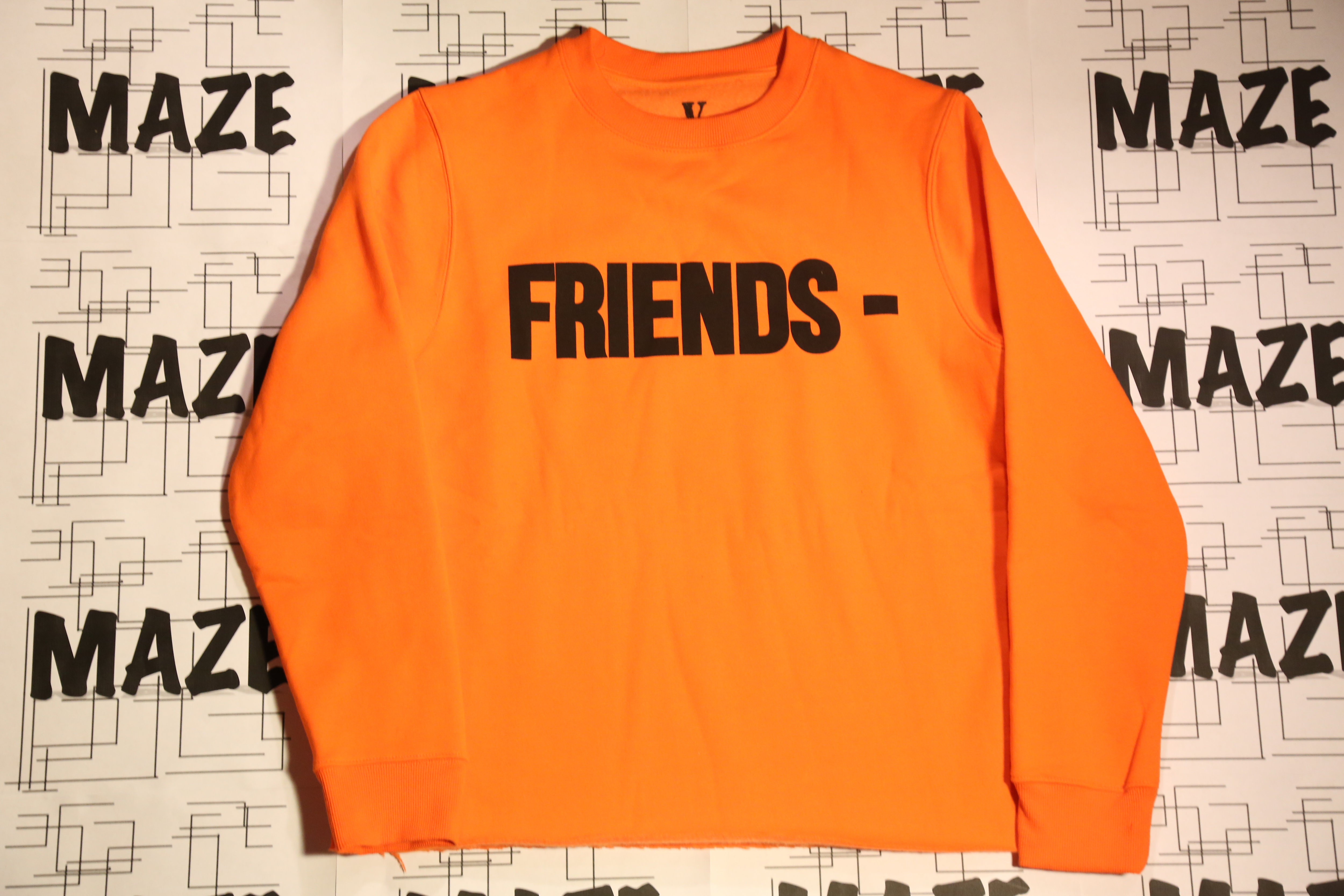 vlone orange friends hoodie