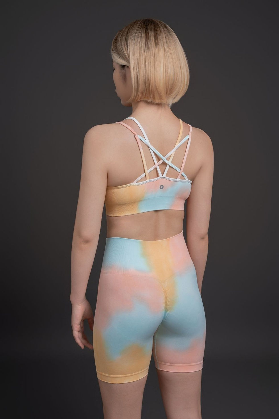 Thumbnail: Gradient Tie-Dye Printed Cross-Back Shorts Set