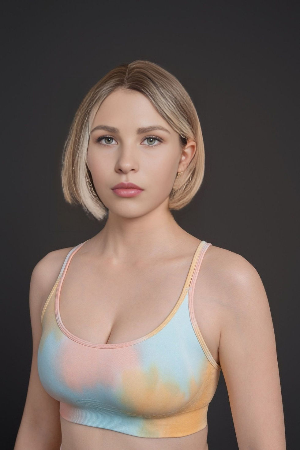 Thumbnail: Gradient Tie-Dye Printed Cross-Back Shorts Set