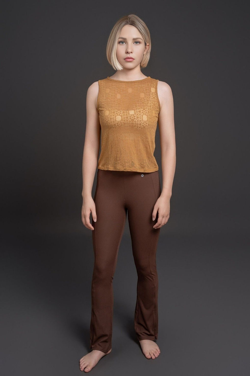 Thumbnail: Burnout Velvet Semi-Sheer Sleeveless Top