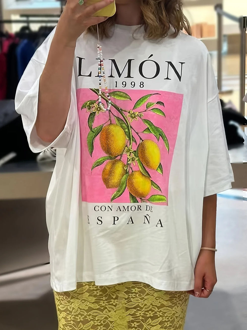 Miniatura: Lemon Fruit Print T-Shirts Cotton Women Graphic Tops Vintage Aesthetic Botanical