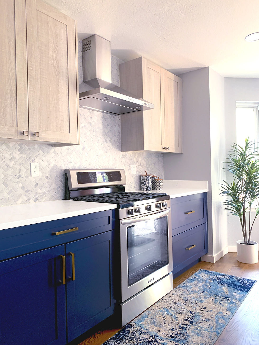 Light Wood & Blue Cabinet