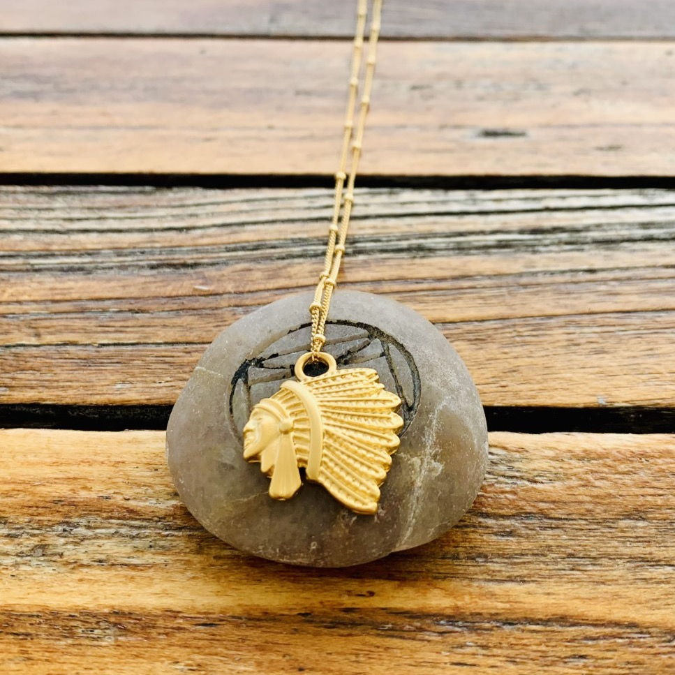 Pendentif Or Vermeil Amérindien