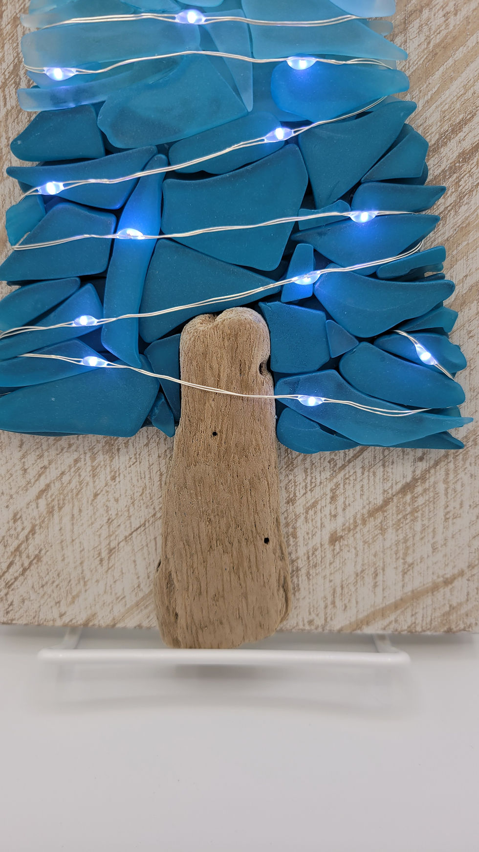 Thumbnail: 12" Christmas Tree  with Ombre Sea Glass