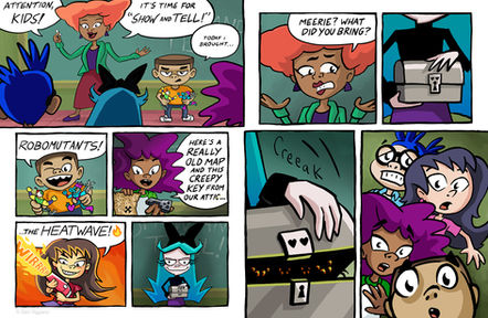 Glen Viggiano, middle grade, MG graphic novel, graphic novel, Animation, 2d animation, cartoon, kids comics, comics, comic book, fantasy, magical realism, creatures, illustration, kids illustration, children's books, scbwi, kidlit, kidlitart, kids publishing, art nerd, creepy cute, creepy, creature, monster, visual development, character design, disney xd, nicktoons, cartoon network, Meerie