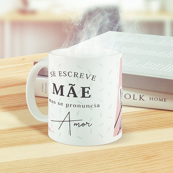Caneca Branca Se Escreve mãe