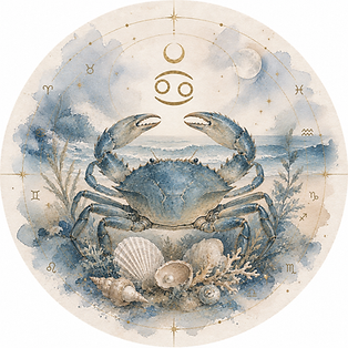 cancer zodiac sign, showing crab
