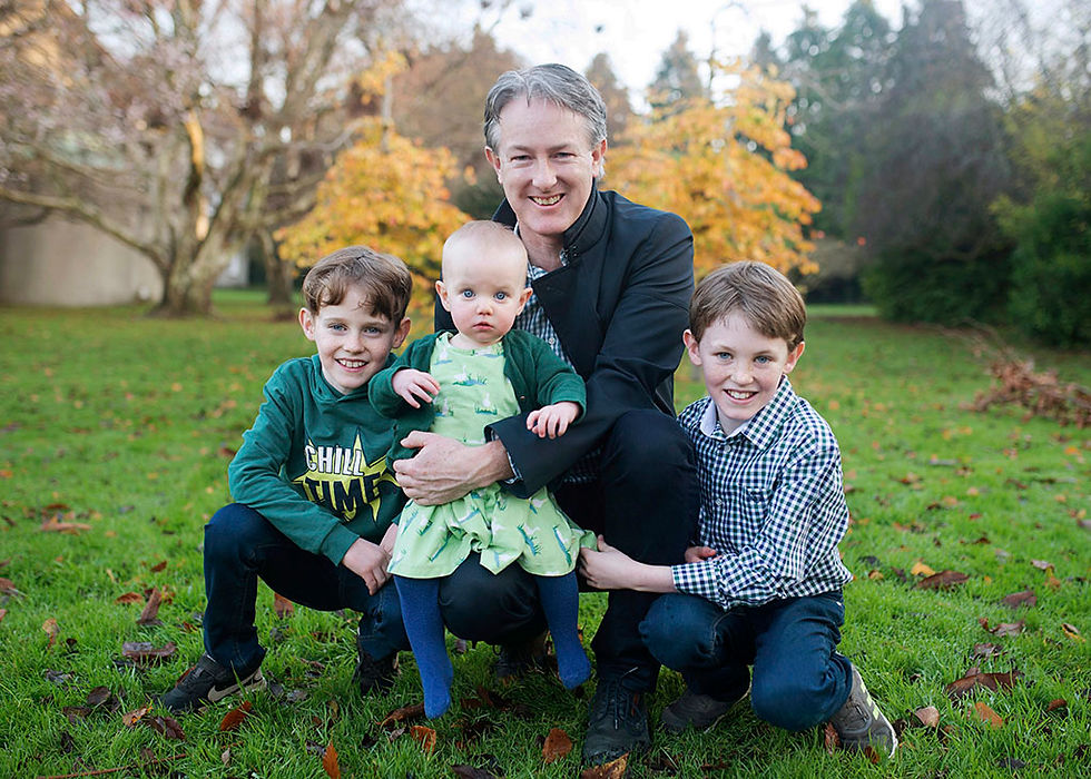 family portrait with children in blackrock park