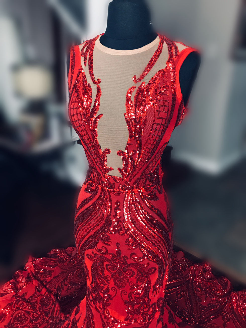 Red Lace Prom Dress (2)