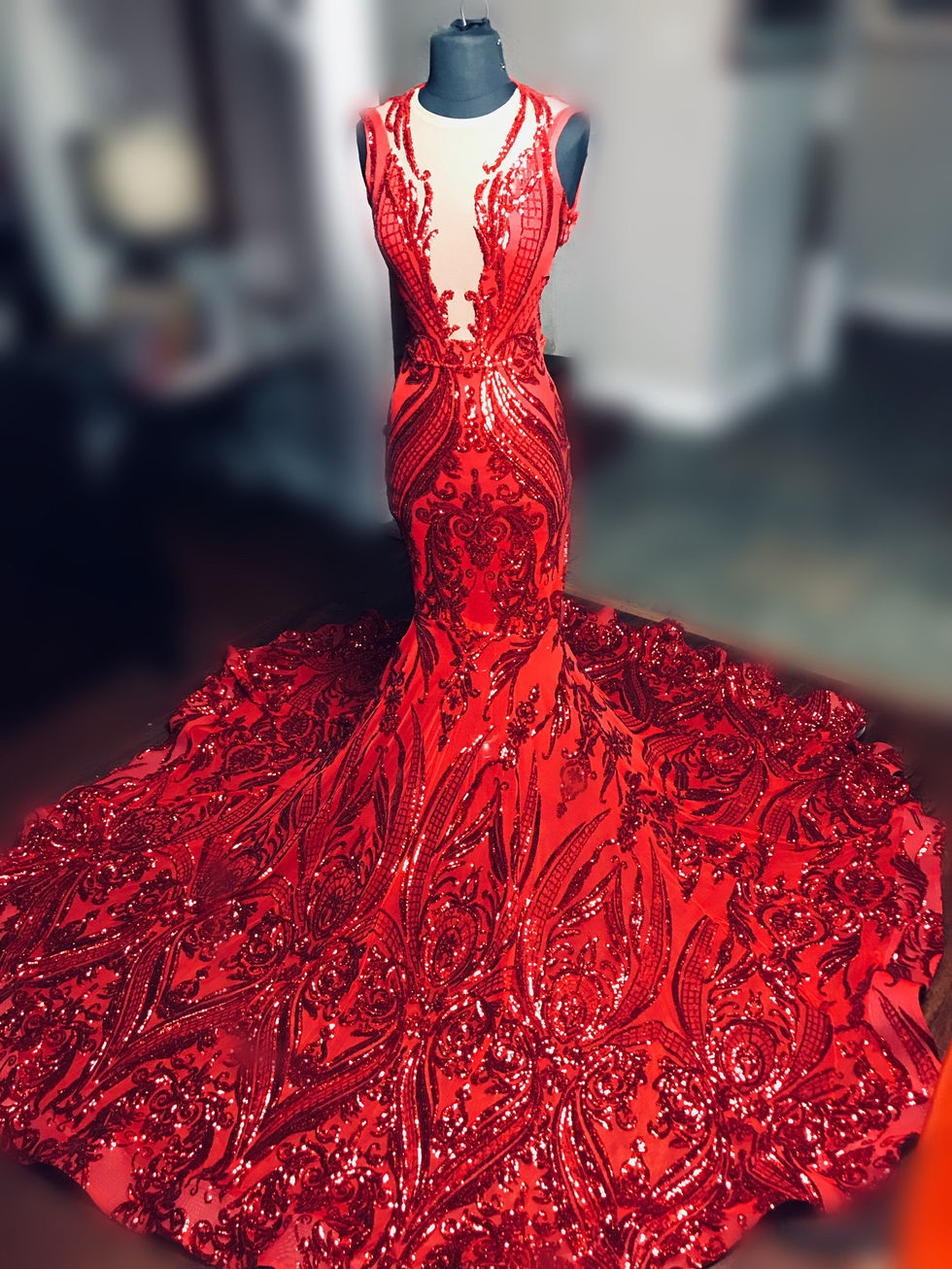 Red lace Dress (2)