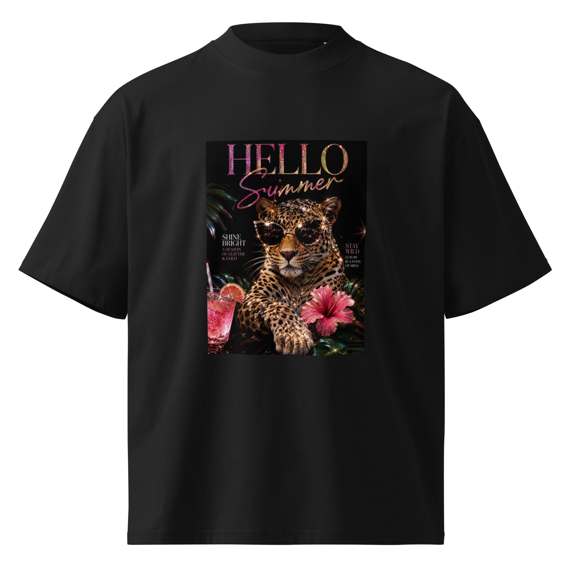 Unisex organic oversized high neck t-shirt