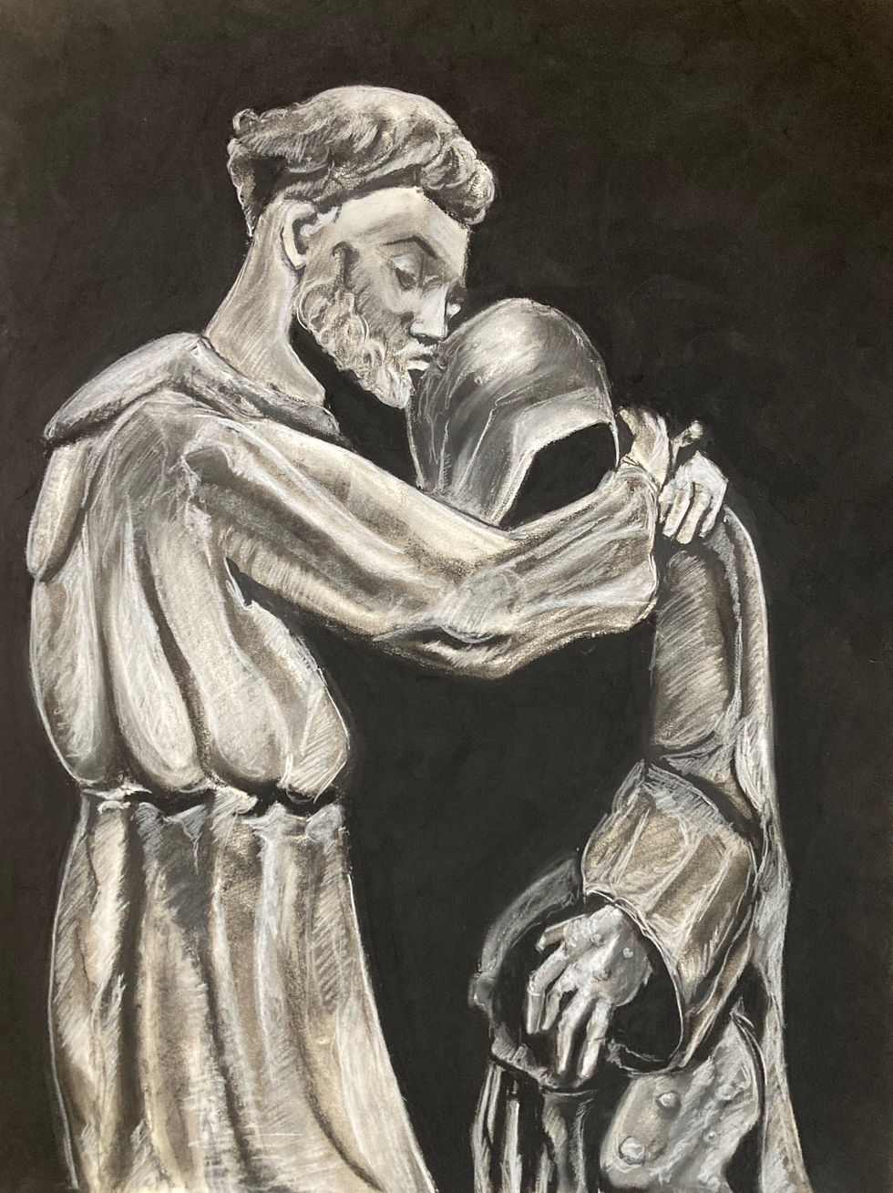 Perfect Love Casts Out Fear_Charcoal and Pastel_18"by24"