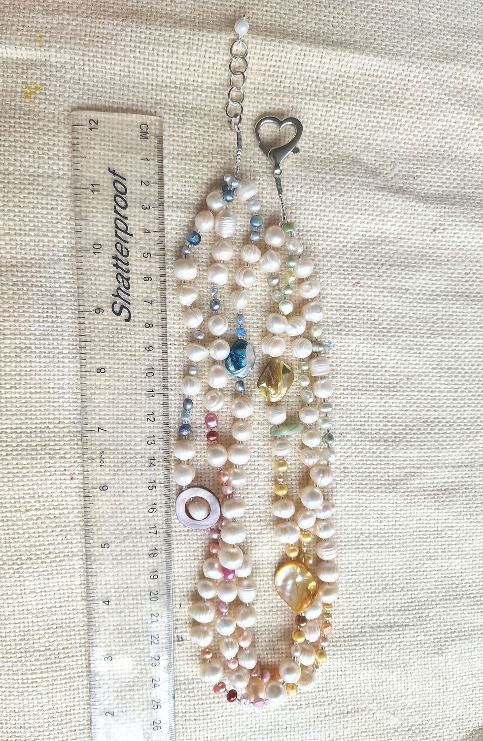 Thumbnail: Rainbow Triple Pearl necklace 