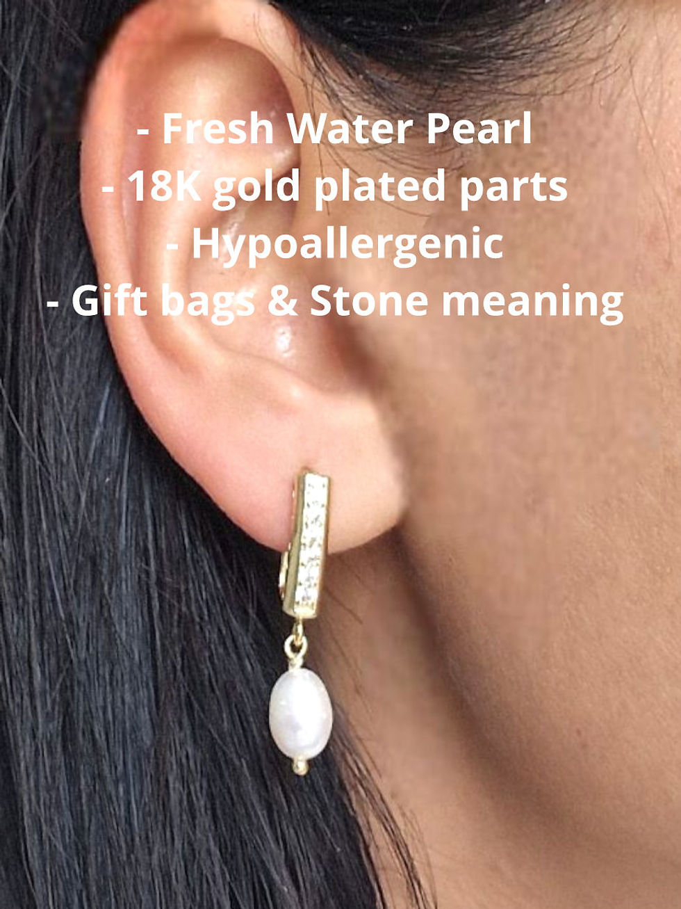 Thumbnail: SPARKLING LONG PEARL  - Fresh Water Pearl & 18K Gold Plated