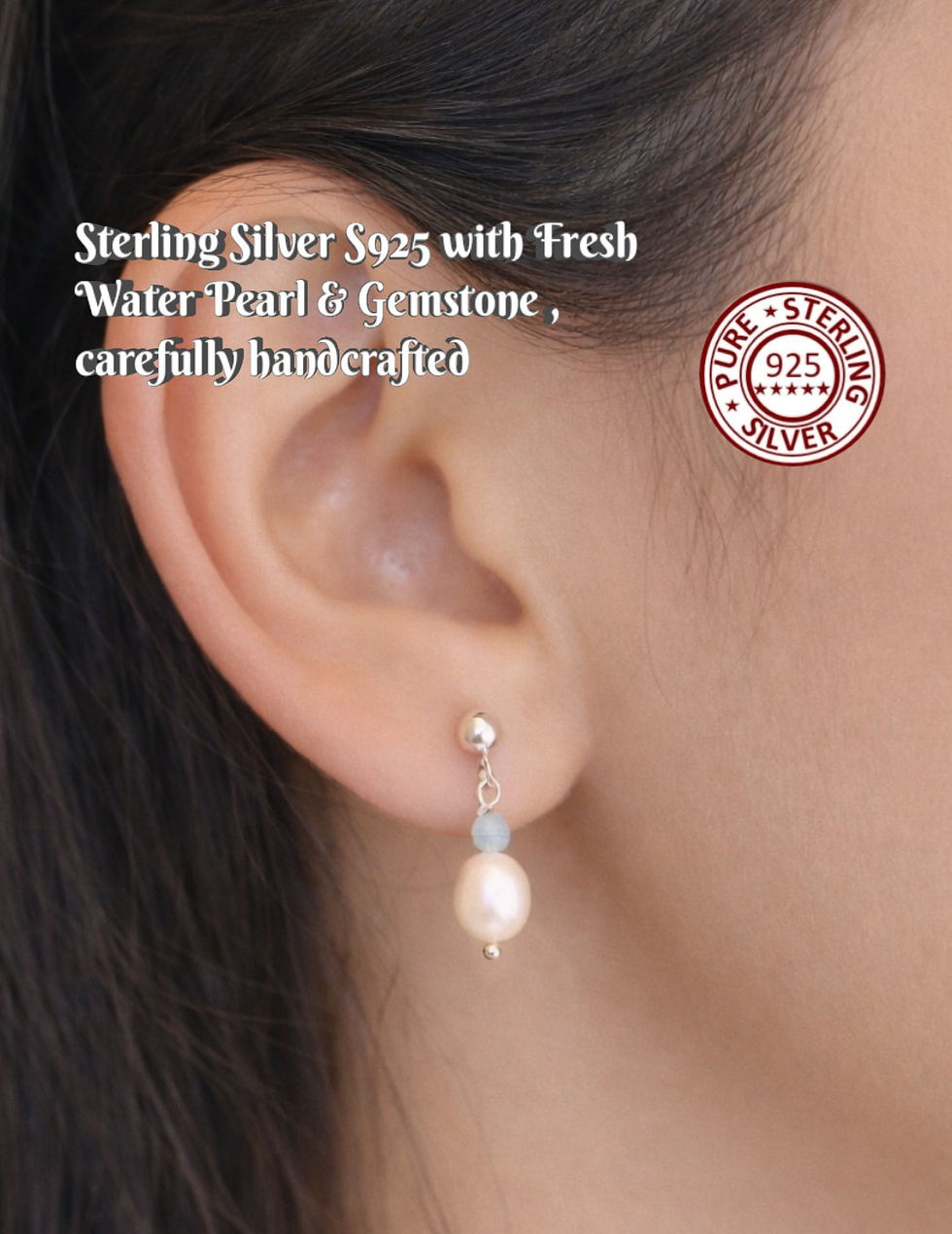 Thumbnail: MARMAID GEMS - Fresh Water Pearl and Gemstone - All metal Sterling Silver