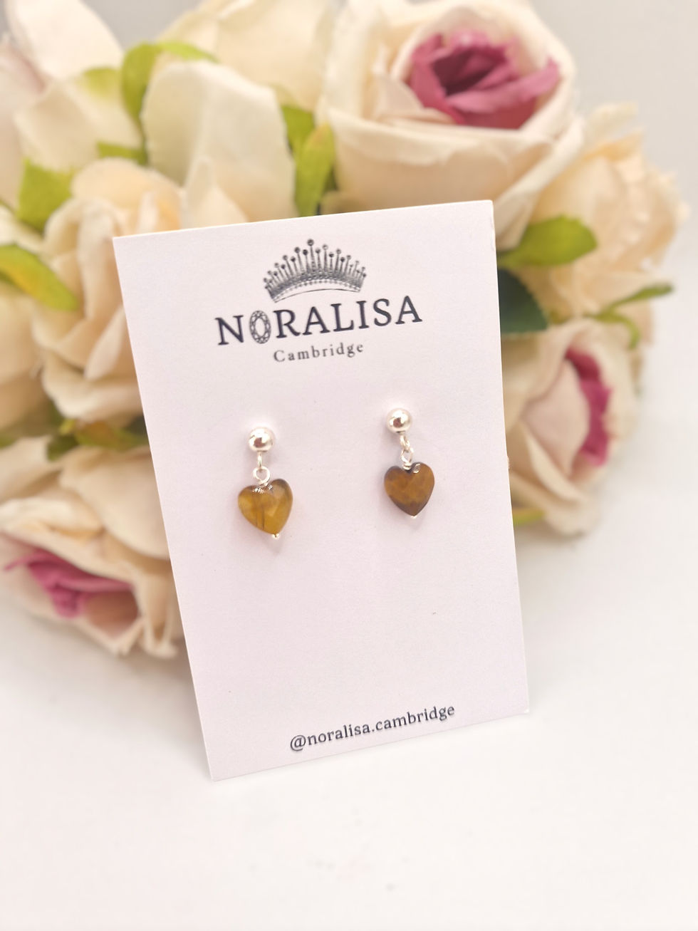 Thumbnail: Heart Stud  Stone  - All part Sterling Silver 925 