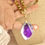Thumbnail:  Golden Tiger Eye - Heart Amethyst with Agate Pandant necklace No. 3