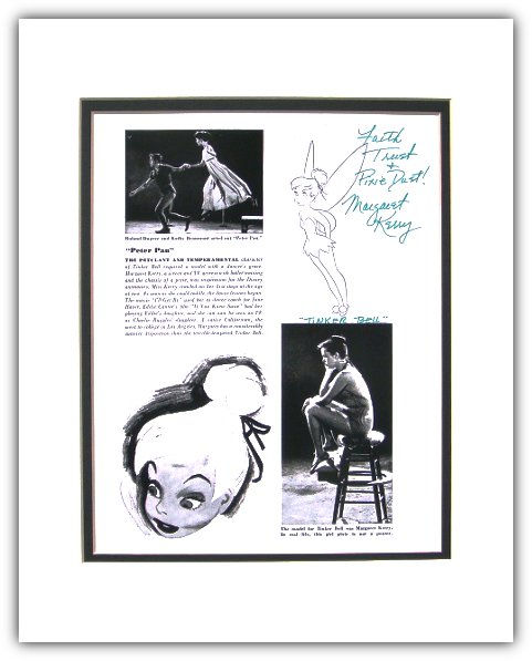 Tinker Bell Autographed Matted Photo Faith Trust & Pixie Dust