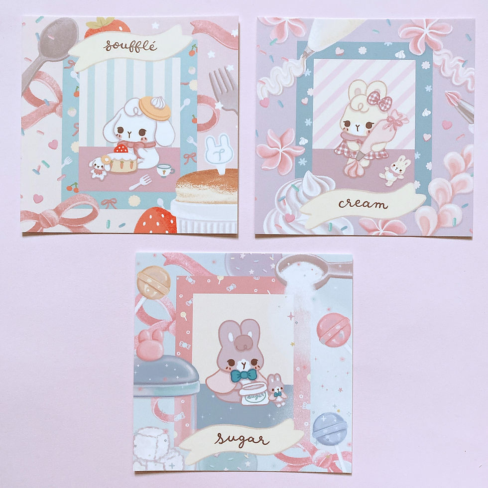 Thumbnail: Set of 6 Woodland Babies Mini Card Print