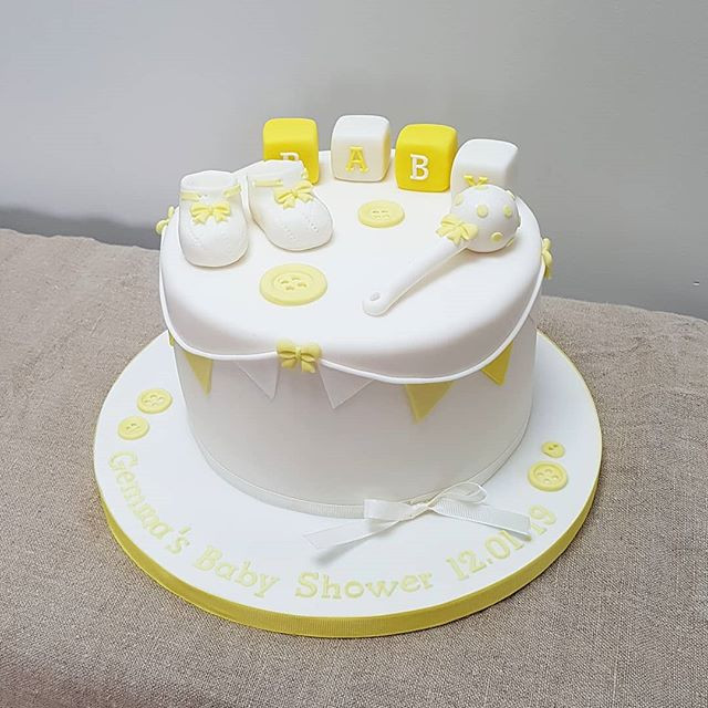 Lemon Yellow Baby Shower Cake Lemon Yellow Baby Shower Cake