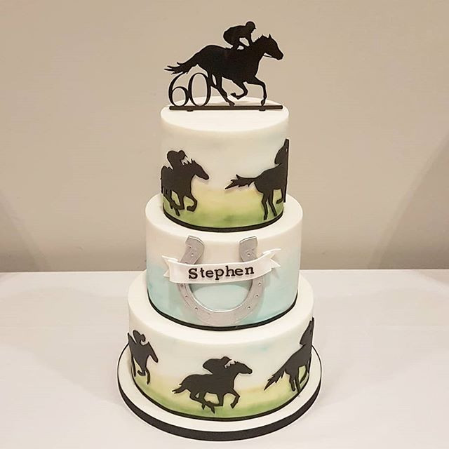 Three tier horse racing cake