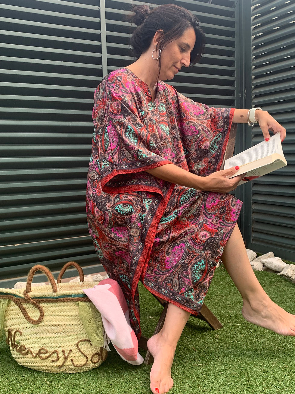Vestido Poncho Playero Seda Nilo