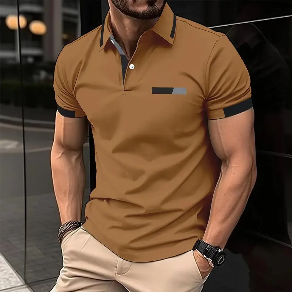 Thumbnail: Custom Logo Men's Polo T Shirts Fashion Button