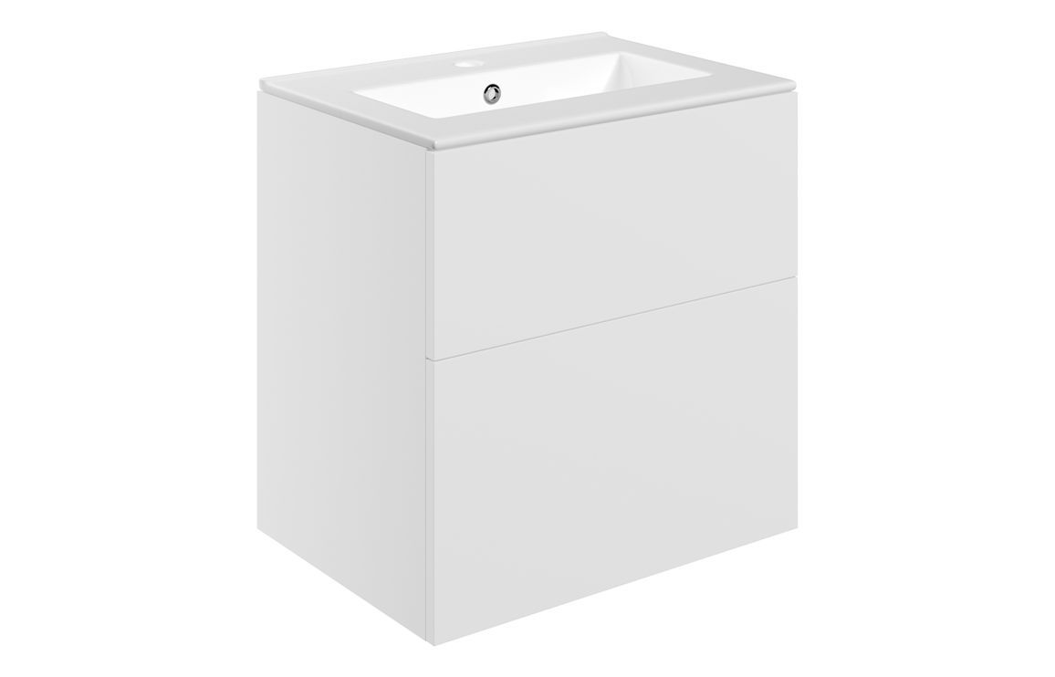 SAVOY 610mm Wall Hung 2 Drawer Basin Unit & 1TH Basin