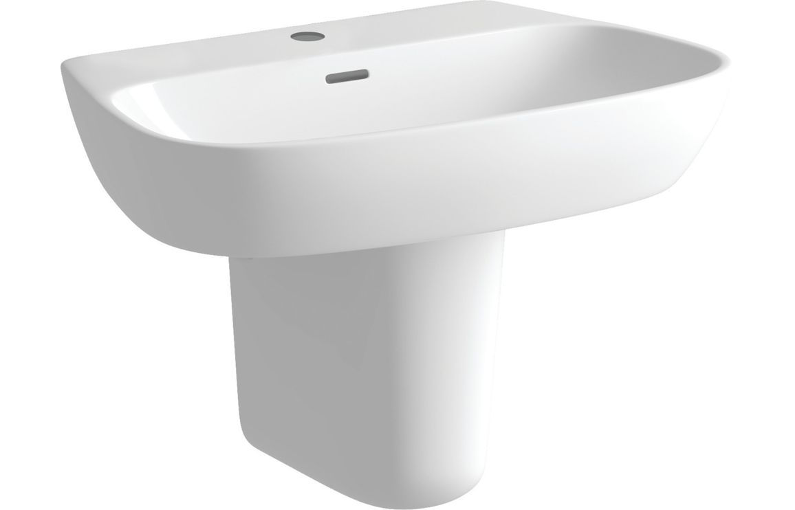 TAPLOW 600x400mm 1TH Basin & Semi Pedestal