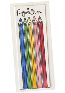 coloured pencils in a row