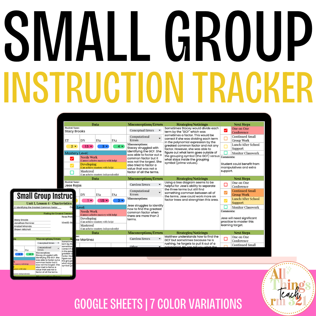 Digital Small Group Instruction Tracker