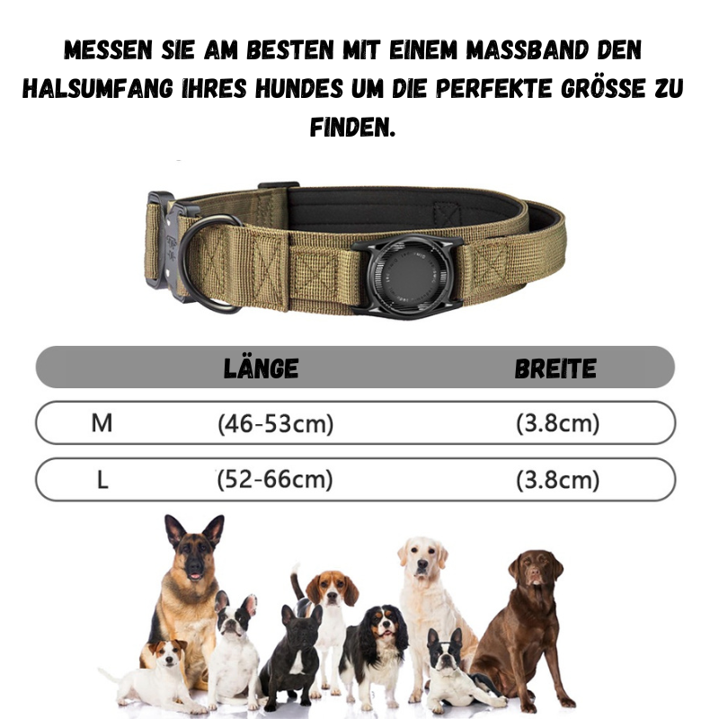 Miniaturbild: Apple Airtag Taktisches Hundehalsband aus Nylon Halsband mit Griff für Hunde