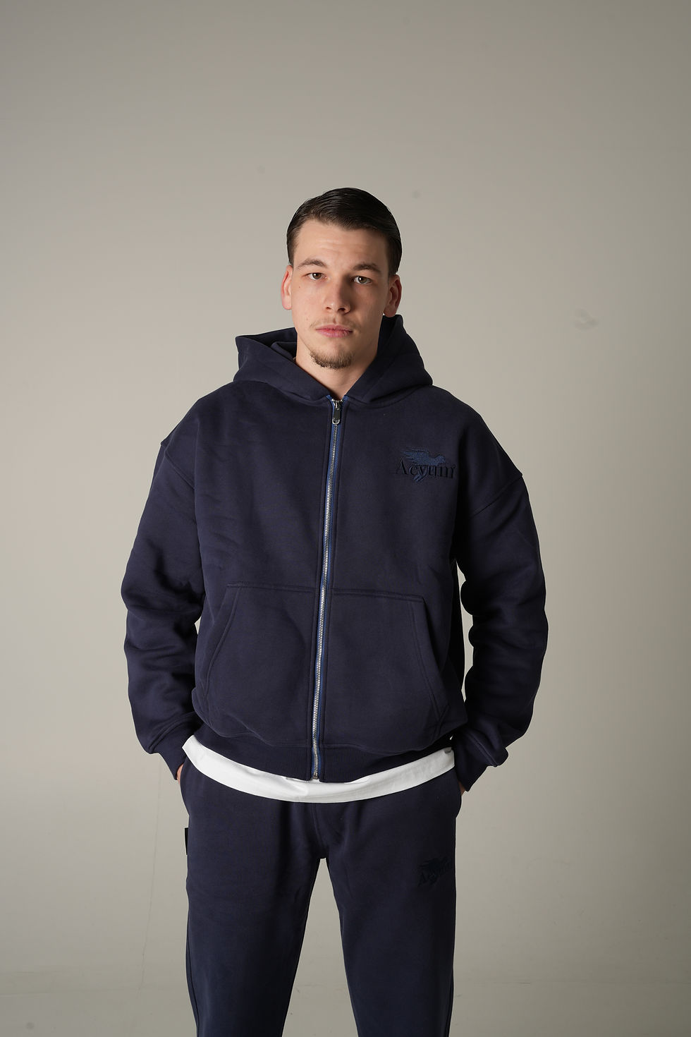 Dark Blue Zip Hoodie