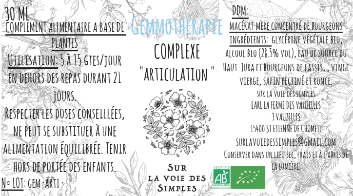 Miniature : GEMMOTHERAPIE Complexe ARTICULATION BIO
