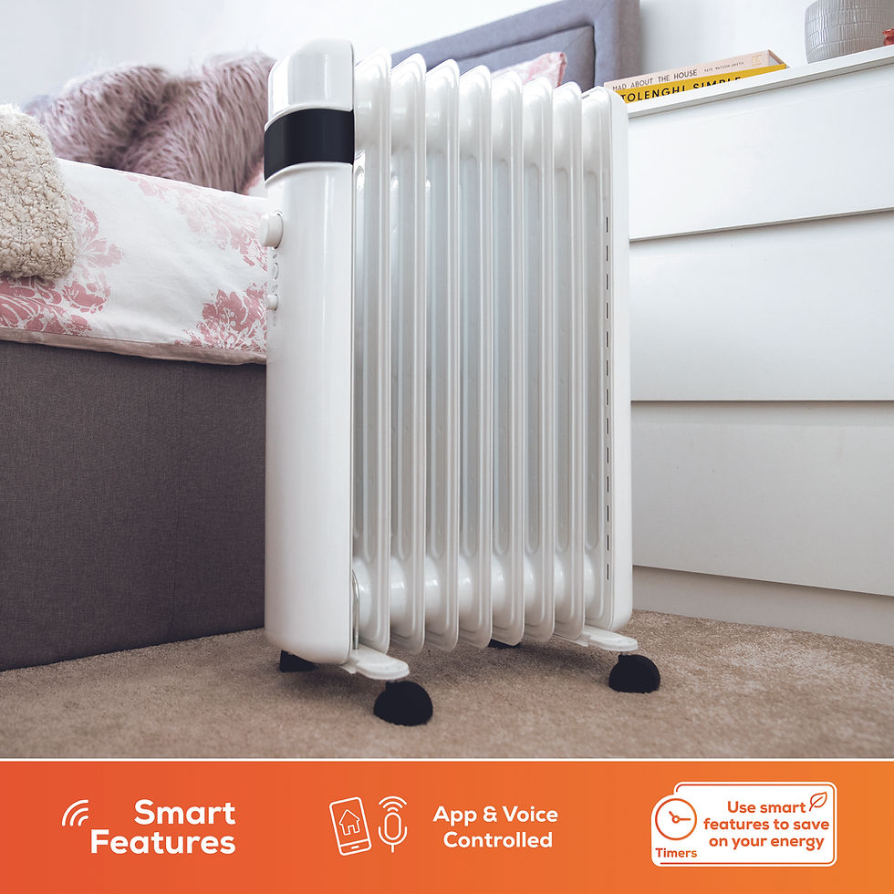 Thumbnail: TCP Smart WiFi Portable Free-Standing Oil 9 Fin Radiator 2kw White
