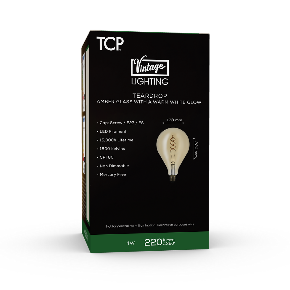 Thumbnail: TCP LED Vintage Decorative Large Teardrop Amber Light Bulb ES