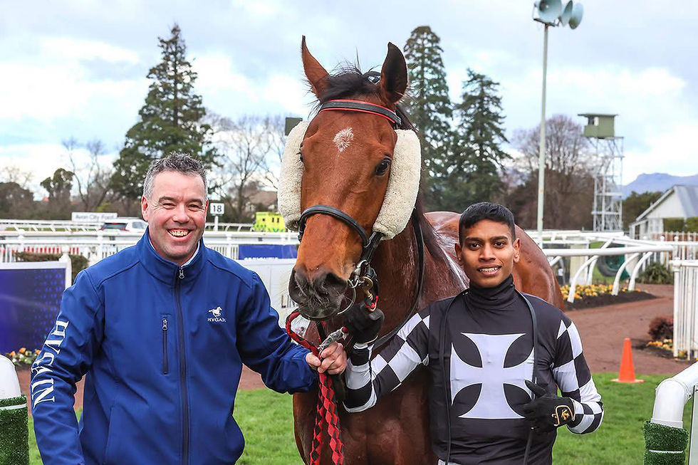 Andrew Carston pictured with Ayush Mudhoo and San Marco.
