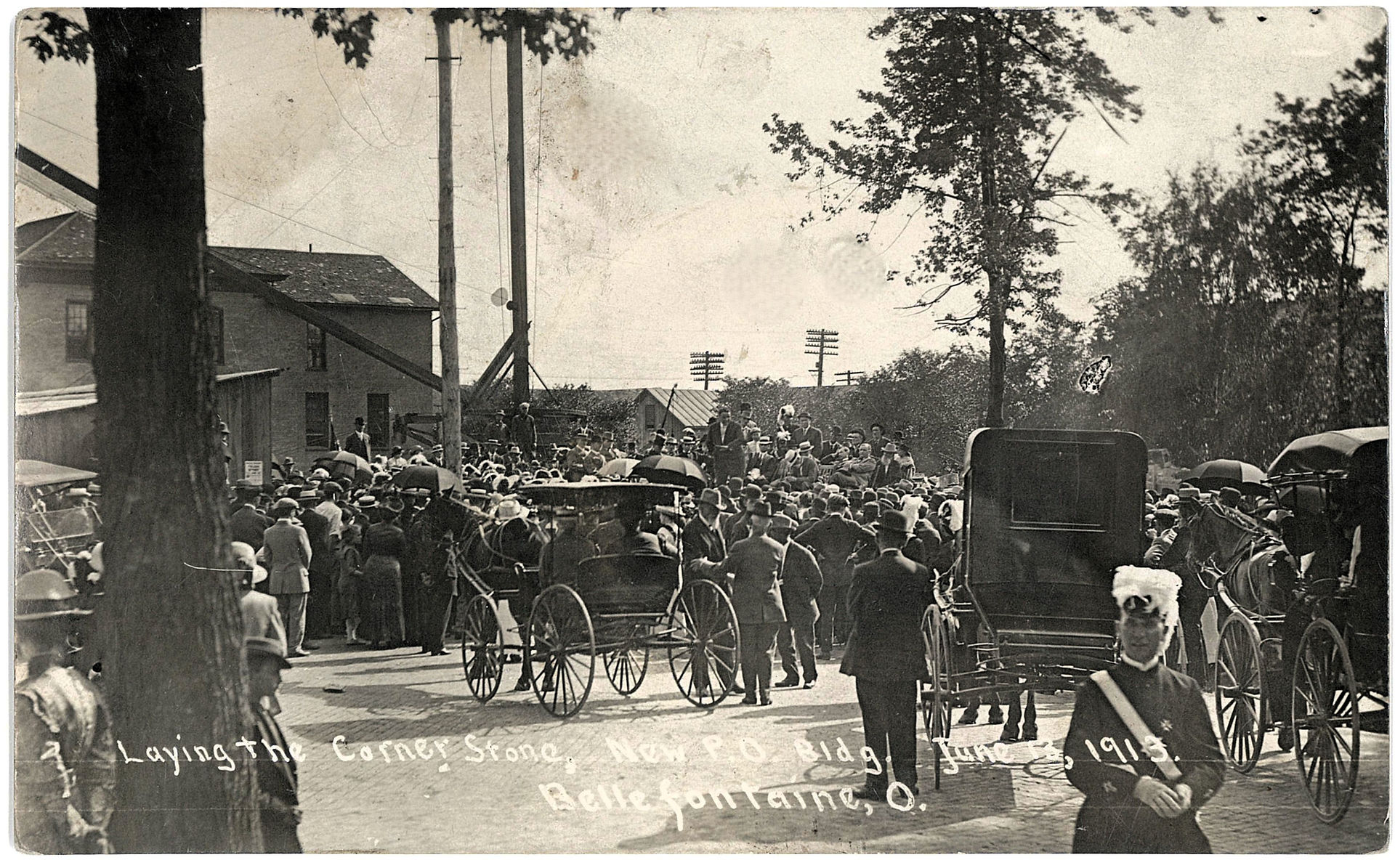 Laying the cornerstone for the new Bellefontaine Post Office on June 13, 1913