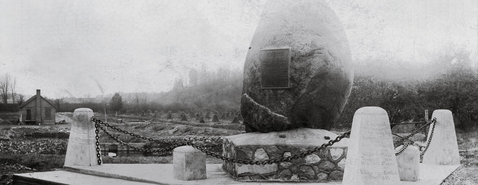 The boulder for the Zane Kenton Monument in Zanesfield was moved by Clarence Gibson