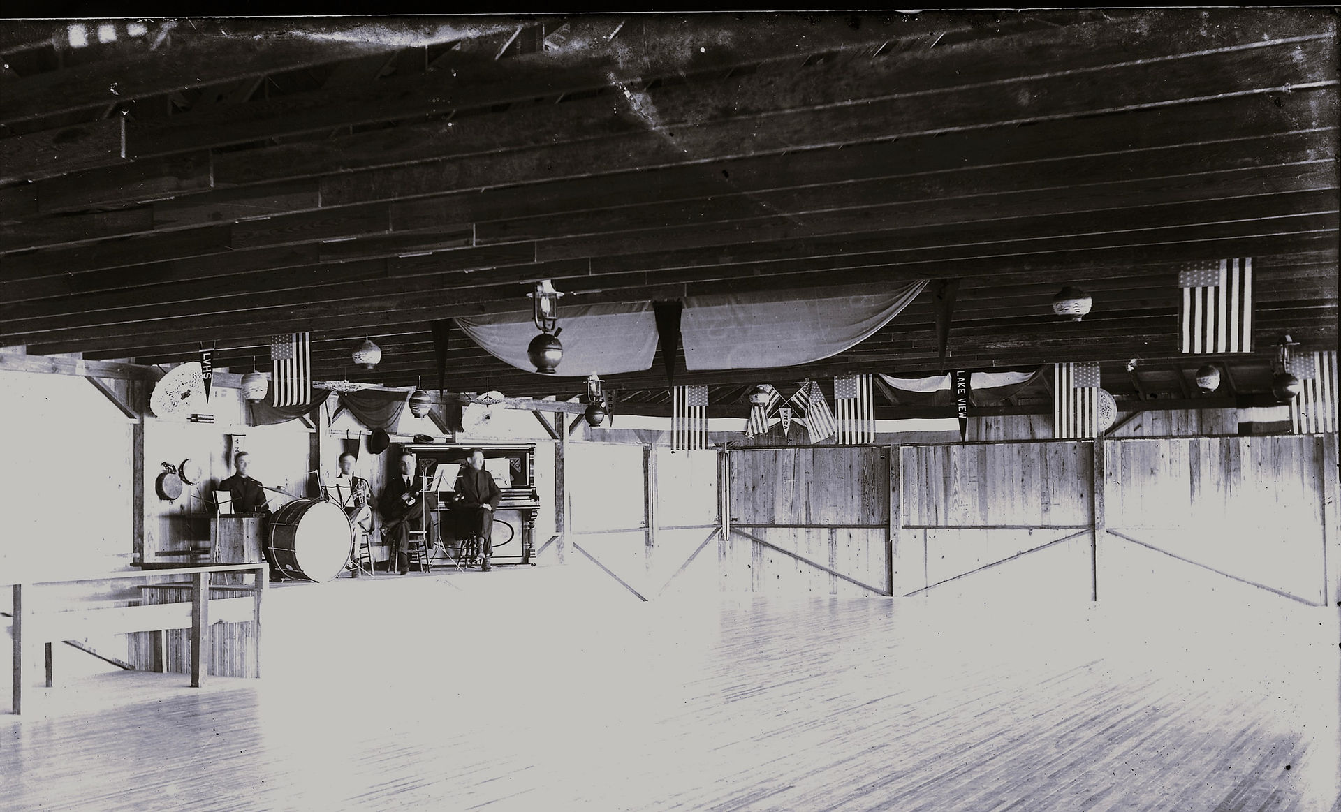 Band ready to play at the Lakeview Dancing Pavilion
