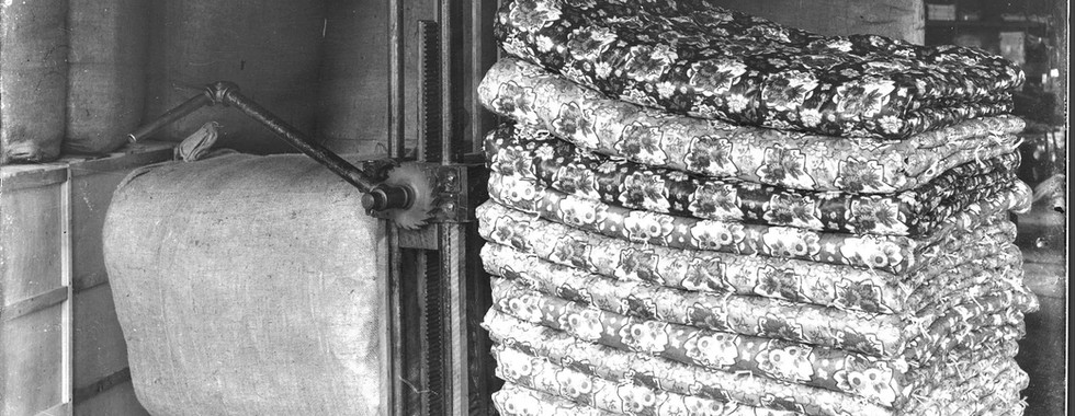 Stack of material used to make comforts