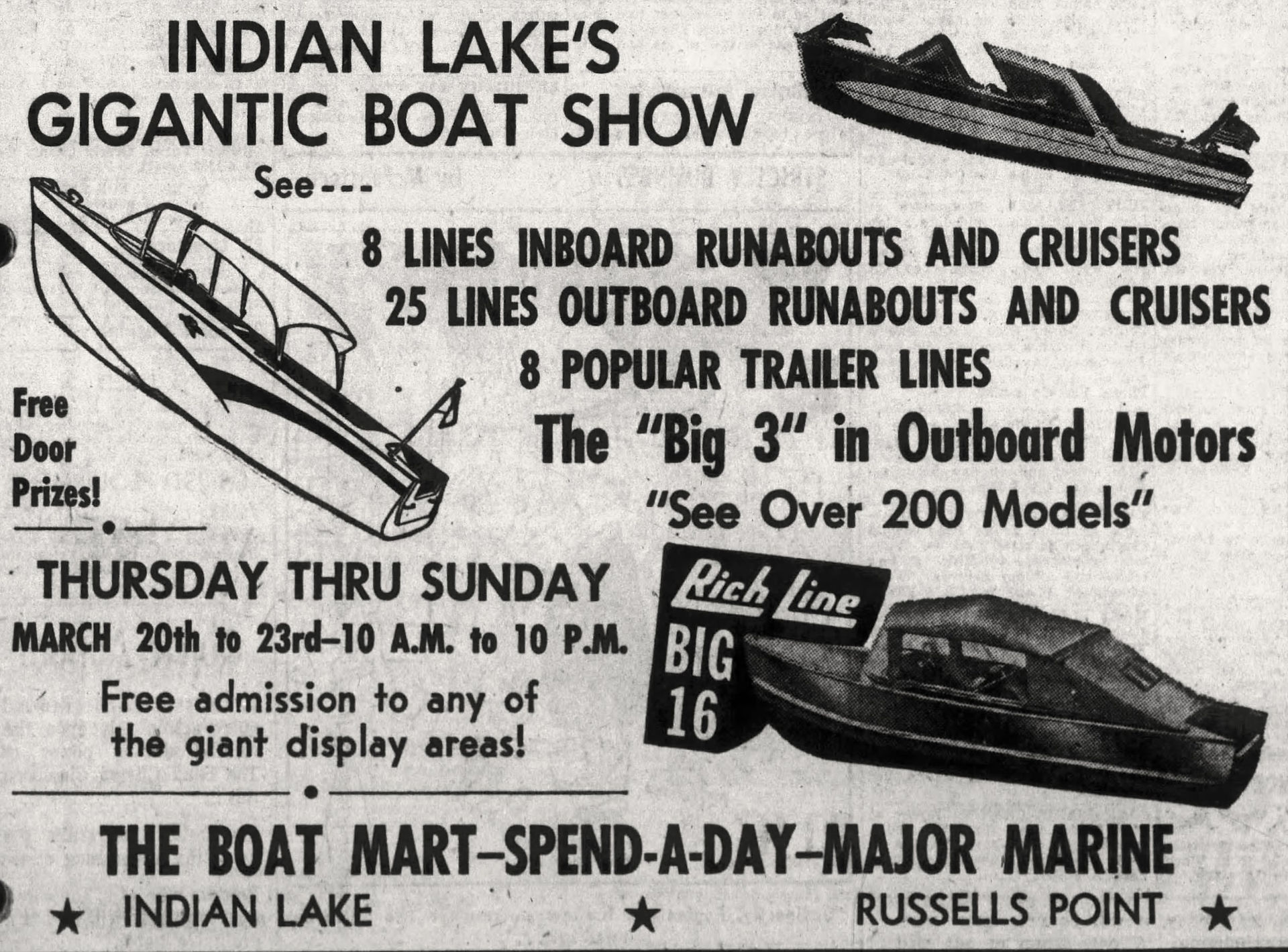 Boat Show ad from 1958