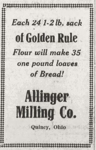 Ad for Allinger's Golden Rule Flour from July 1931