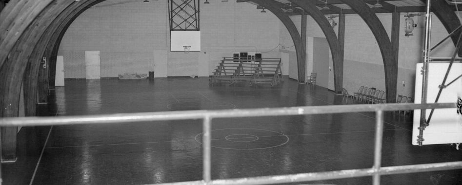 Interior view of the Bellefontaine Armory built in 1948 by Knowlton Construction